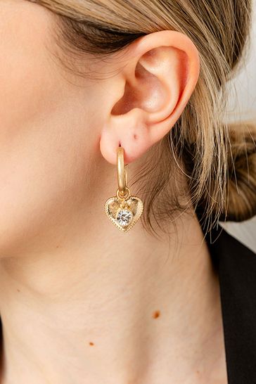 Bibi Bijoux Gold Tone Love Hearts Interchangeable Hoop Earrings