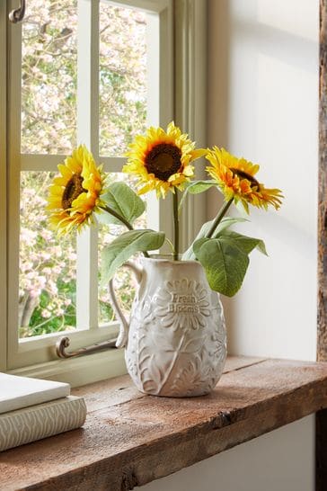 Set of 3 Yellow Artificial Sunflower Stems