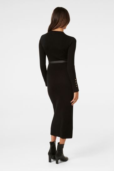 Midi black knit dress 2025