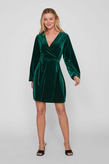 Green velvet wrap deals dress uk