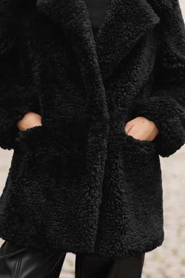 Long black 2025 borg coat