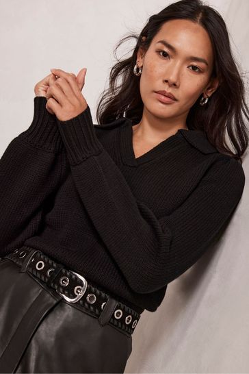 Buy Mint Velvet Black Puff Sleeve Jumper from Next Ireland