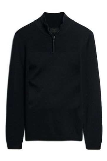 Half zip 2025 black jumper
