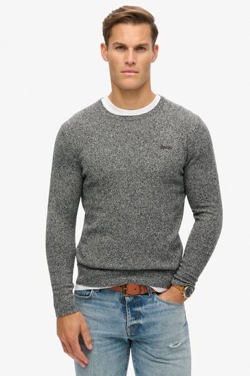 SUPERDRY Grey Essential Crew Jumper