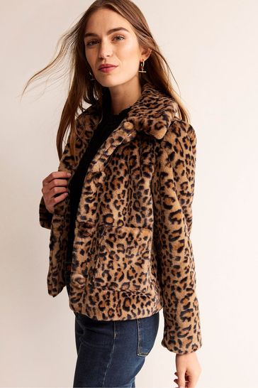 Buy Boden Animal York Faux Fur Coat from Next Luxembourg