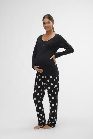 Buy Mamalicious Black Maternity 2-In-1 Nursing Pyjamas from Next USA