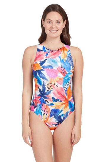 Buy Zoggs Blue Hi Front High Coverage Costume Eco Fabric One Piece