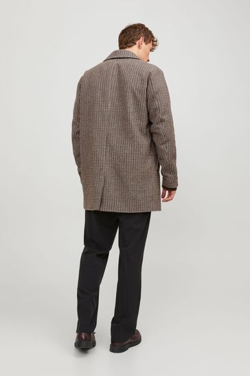 Buy JACK JONES Brown Wool Blend Tailored Coat from Next USA