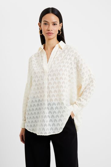 French Connection Geo Burnout Popover Shirt