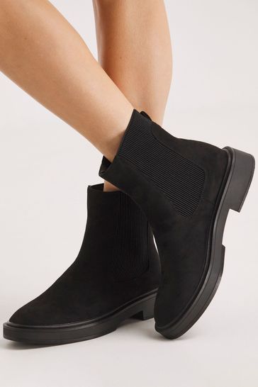 Buy Simply Be Wide Ankle Classic Flat Chelsea Black Boots from