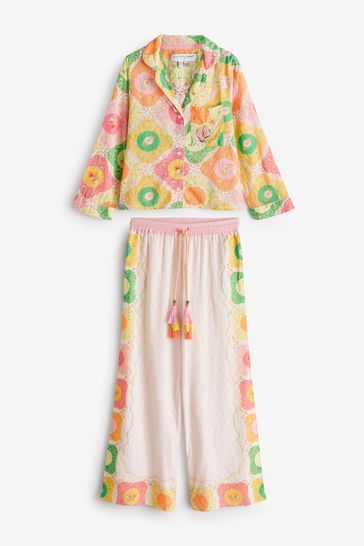 Buy Never Fully Dressed Cream Pink Cotton Button Through Pyjamas from Next Canada