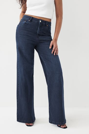 Inky Blue Hourglass Wide Leg Jeans