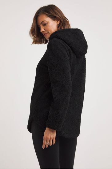Buy JD Williams Black Longline Borg Zip Up Hoodie from Next Ireland