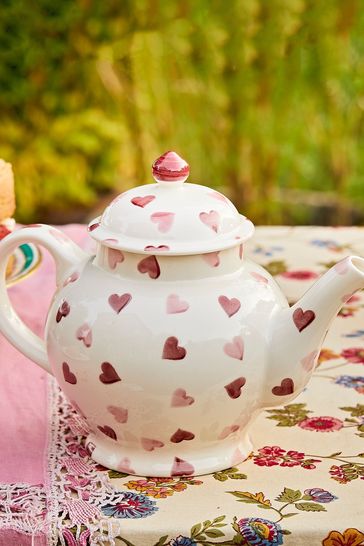 Emma Bridgewater Cream Pink Hearts 4 Mug Teapot