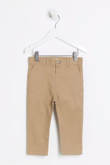 River Island Brown Boys Stretch Chino Trousers
