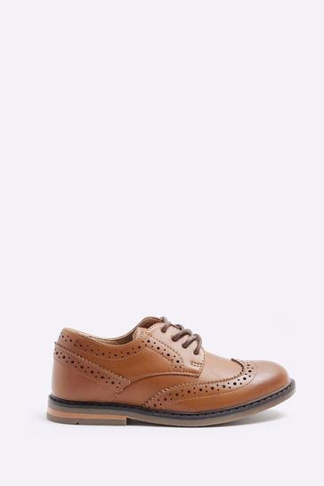 River Island Brown Boys Brogue Shoes