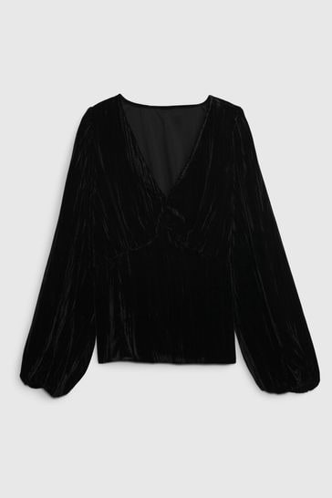 Black velvet 2025 top long sleeve