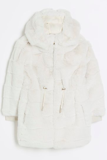 River island faux best sale fur coat womens