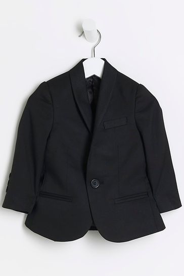 River Island Black Boys Tuxedo Blazer