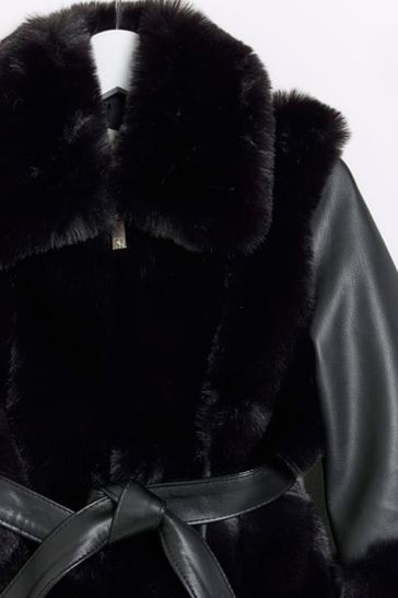 River island girls faux fur jacket outlet