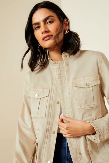Cream utility jacket clearance