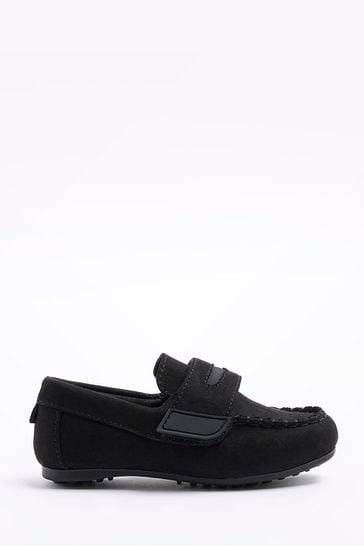 River Island Black Boys Velcro Loafers