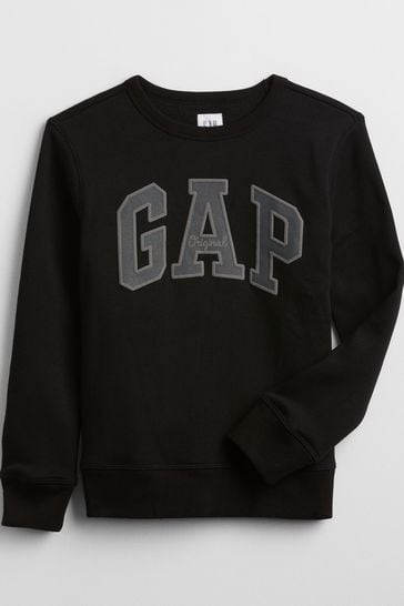 Buy Gap Black Crew Neck Logo Sweatshirt from Next Netherlands
