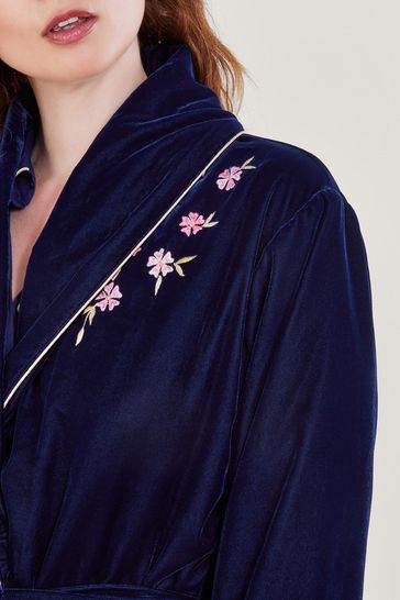 Blue velvet sales dressing gown
