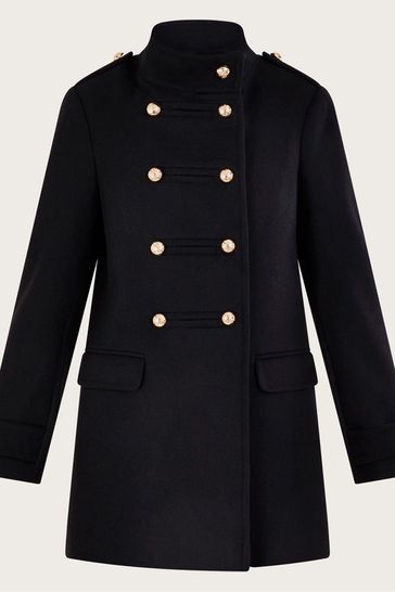 Black pea coat womens uk deals
