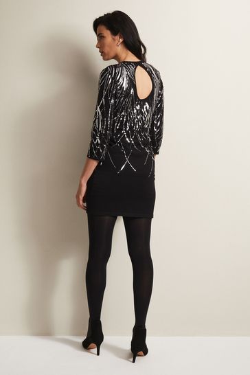 Phase eight black sequin dress sales