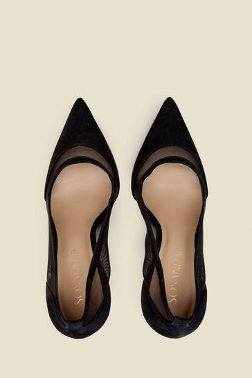 Black suede stiletto pumps hotsell