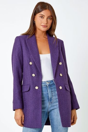 Longline boucle jacket top