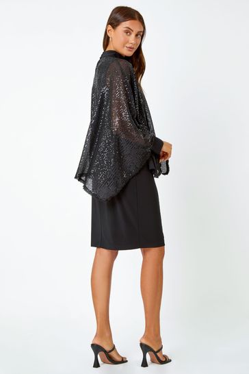 Black sequin shop overlay dress