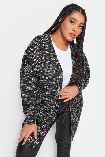 Buy Yours Curve Black Contrast Trim Pocket Cardigan from Next