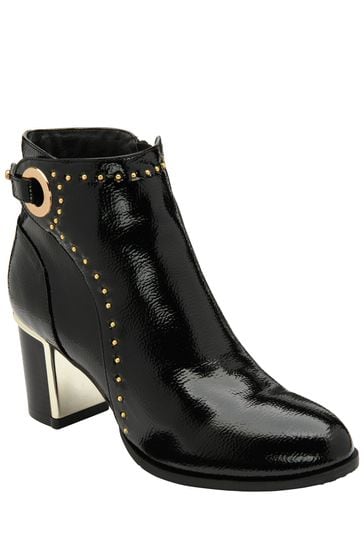 Lotus Black Ankle Boots
