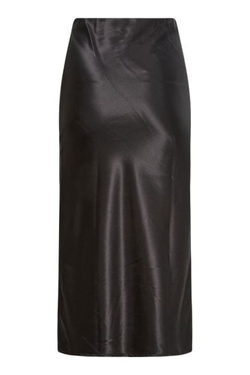Buy PixieGirl Petite Black Satin Midi Skirt from Next Greece