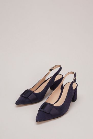 Navy suede slingback shoes outlet