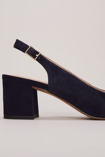 Navy suede slingback shoes outlet