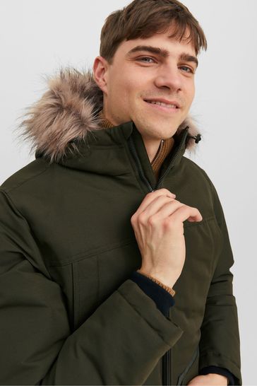Fur trim discount hooded parka