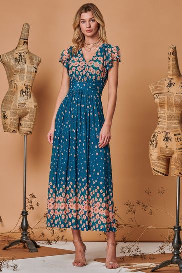 Printed mesh deals maxi dress