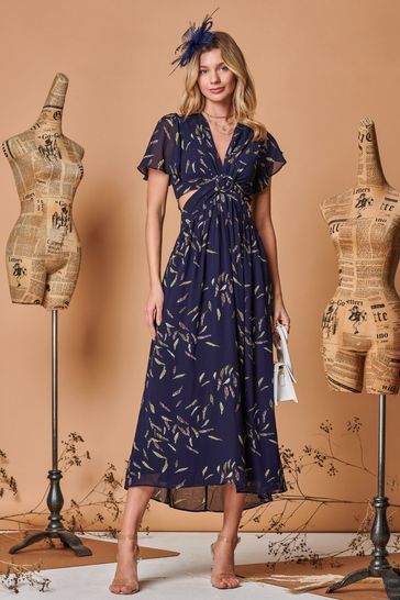 Plunge chiffon dress store