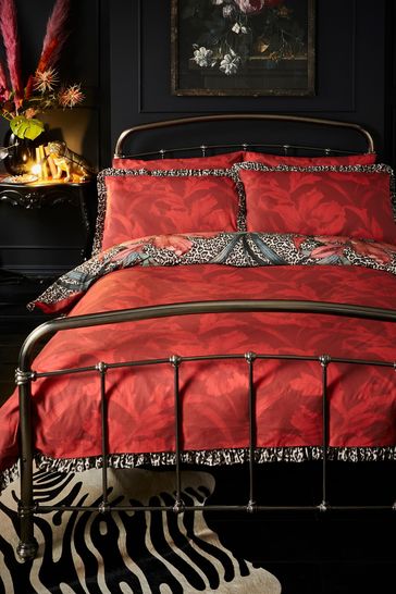 Buy Joe Browns Red Funky Floral Leopard Reversible Bed Set from
