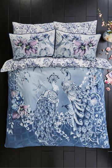 Buy Joe Browns Blue Poised Peacocks Reversible Bed Set from Next