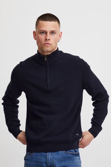 Blend Black Codford Lightweight Knitted Funnel Neck Pullover Jumper