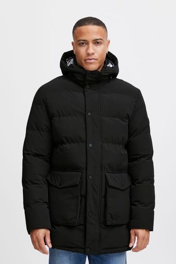 Buy Blend Black Quilted Parka Jacket with Hood from Next Luxembourg