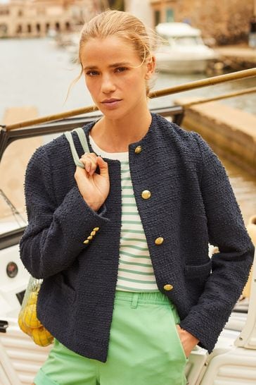 Joules Hampstead Navy Boucle Jacket