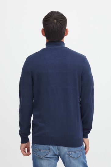 Buy Blend Blue Zip Through Funnel Neck Knit Cardigan from Next