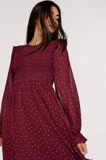 Buy Apricot Red Dot Smock Midi Dress from Next Singapore