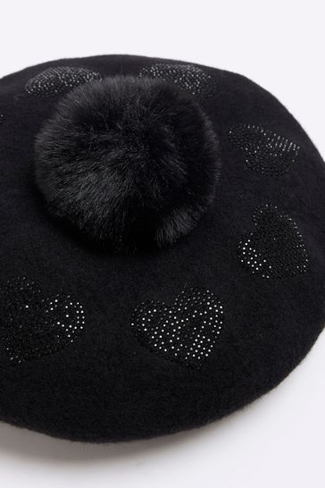 Black beret hat hot sale