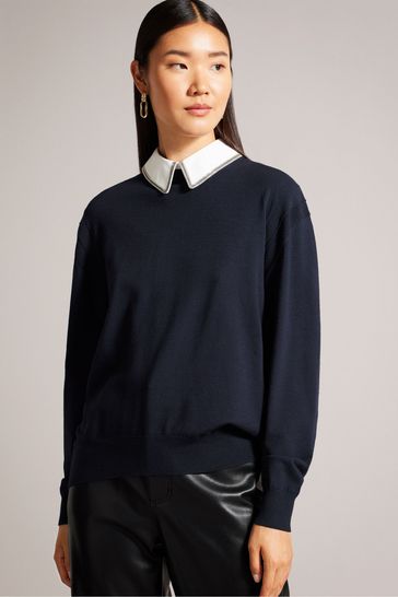 Blue shop sweater shirt